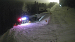 Modrá sjezdovka - dojezd k lanové dráze