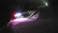 Modrá sjezdovka - dojezd k lanové dráze