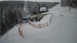 Modrá sjezdovka - dojezd k lanové dráze