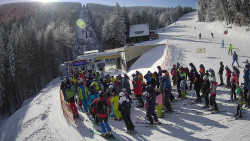 Modrá sjezdovka - dojezd k lanové dráze