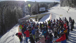 Modrá sjezdovka - dojezd k lanové dráze