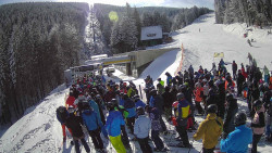 Modrá sjezdovka - dojezd k lanové dráze