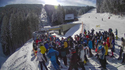 Modrá sjezdovka - dojezd k lanové dráze