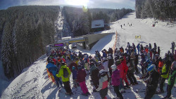 Modrá sjezdovka - dojezd k lanové dráze