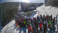 Modrá sjezdovka - dojezd k lanové dráze