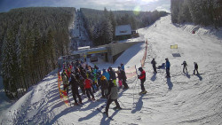 Modrá sjezdovka - dojezd k lanové dráze