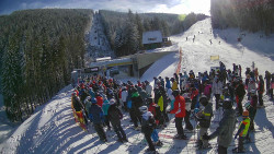 Modrá sjezdovka - dojezd k lanové dráze