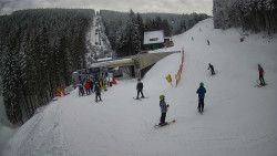 Modrá sjezdovka - dojezd k lanové dráze