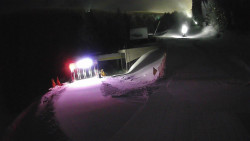 Modrá sjezdovka - dojezd k lanové dráze