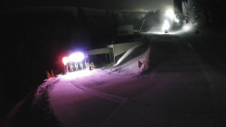 Modrá sjezdovka - dojezd k lanové dráze