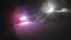 Modrá sjezdovka - dojezd k lanové dráze