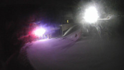 Modrá sjezdovka - dojezd k lanové dráze