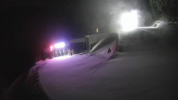 Modrá sjezdovka - dojezd k lanové dráze