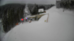 Modrá sjezdovka - dojezd k lanové dráze