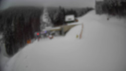 Modrá sjezdovka - dojezd k lanové dráze