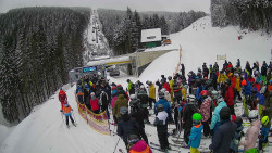 Modrá sjezdovka - dojezd k lanové dráze