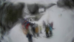 Modrá sjezdovka - dojezd k lanové dráze