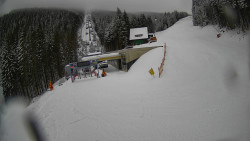 Modrá sjezdovka - dojezd k lanové dráze