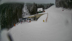 Modrá sjezdovka - dojezd k lanové dráze