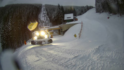 Modrá sjezdovka - dojezd k lanové dráze