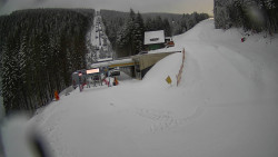 Modrá sjezdovka - dojezd k lanové dráze