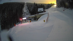 Modrá sjezdovka - dojezd k lanové dráze