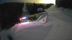 Modrá sjezdovka - dojezd k lanové dráze