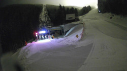 Modrá sjezdovka - dojezd k lanové dráze