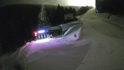 Modrá sjezdovka - dojezd k lanové dráze