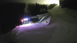 Modrá sjezdovka - dojezd k lanové dráze