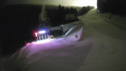 Modrá sjezdovka - dojezd k lanové dráze