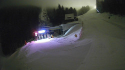 Modrá sjezdovka - dojezd k lanové dráze