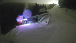 Modrá sjezdovka - dojezd k lanové dráze