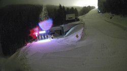 Modrá sjezdovka - dojezd k lanové dráze