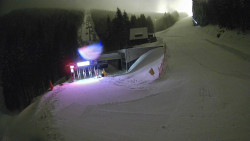 Modrá sjezdovka - dojezd k lanové dráze