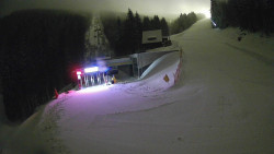 Modrá sjezdovka - dojezd k lanové dráze