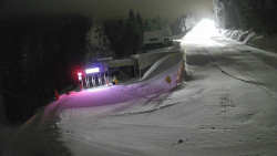 Modrá sjezdovka - dojezd k lanové dráze