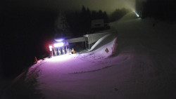 Modrá sjezdovka - dojezd k lanové dráze