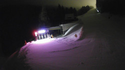 Modrá sjezdovka - dojezd k lanové dráze