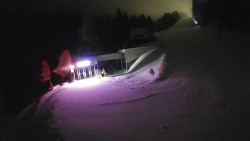 Modrá sjezdovka - dojezd k lanové dráze