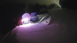 Modrá sjezdovka - dojezd k lanové dráze