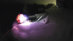 Modrá sjezdovka - dojezd k lanové dráze