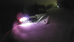 Modrá sjezdovka - dojezd k lanové dráze