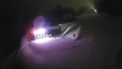 Modrá sjezdovka - dojezd k lanové dráze