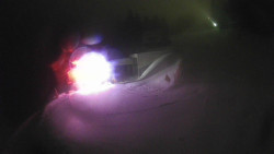 Modrá sjezdovka - dojezd k lanové dráze