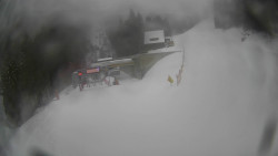 Modrá sjezdovka - dojezd k lanové dráze