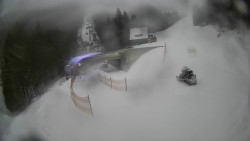 Modrá sjezdovka - dojezd k lanové dráze