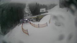 Modrá sjezdovka - dojezd k lanové dráze