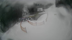 Modrá sjezdovka - dojezd k lanové dráze