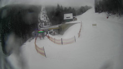 Modrá sjezdovka - dojezd k lanové dráze